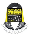 41" Rubber Bungee Cords Heavy Duty Outdoor With 73.8" Max Stretch & Over 176 Lbs Load 100% Epdm Black Bungee Straps With Crimpe