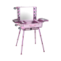 Modern Makeup Artist Cosmetic Case With Light Bulb Adjustable Leg Mirror