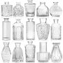 Chenshia -15 Pieces Glass Vases Set MINI Vintage Clear Bud Vases Flowers D Cor
