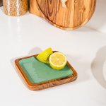 Acacia Wood Square Server Ocean