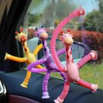 4PCS Giraffe Stretching Toy Suction Cup Variety Shape Stretching Tube Decompression Novelty Educational Children's Toys Hallowee
