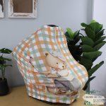 Car Seat Cover Orange Green Golfing Teddy
