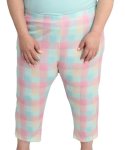 Ladies Check Pj Capri - 6XL Aqua