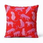 Scatter Cushion 60X60CM Red Leopard
