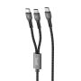 65W Usb-c To Dual Usb-c Fast Charging Cable 1.2M Braided