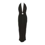 Black Low Plunge Maxi Dress