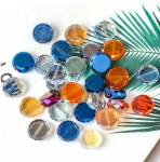 Multicolored Crystal Glass Flat Round Circle Beads 12MM 10PCS