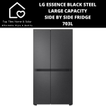 LG Essence Black Steel Large Capacity Side By Side Fridge - 703L