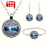 4pcs Earrings Necklace Plus Bracelet Fashion Jewelry Set Trendy Tree Of Life Design Match Daily Outfits Perfect Gift For Family Or Friends