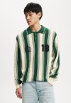 Cotton On Rugby Polo Knit - Teal Stripe