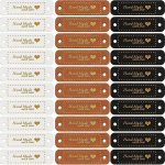 30PCS Handmade Pu Leather Tags Handmade With Love Pu Labels Faux Leather Sew On Labels Embellishment Knit Accessories With Holes