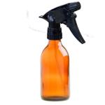 200ML Amber Glass Generic Bottle With Trigger Spray - Black 28 410
