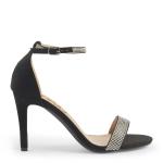 Black Suede Diamante Heels