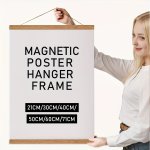 1PC Magnetic Wood Hanger Frame 6 Colors Teak Walnut Pine For Poster Photos Scrolls Picture Frames Canvas Prints Paintings Artwor