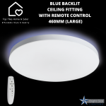 Blue Backlit Ceiling Fitting With Remote Control - 460MM Large