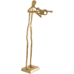Trumpet Player Gold Metal Sculpture 68 Cm