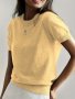 Valentine's Day Crew Neck Sweater Casual Short Sleeve Sweater For Spring & Summer Women's Clothing