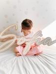 Double Layered Wood & Acrylic Name Plaque Black & White Acrylic - Large 30CM High 15