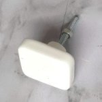 JP749 White Resin Doorknob Square 39MM X 22MM