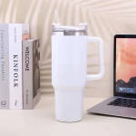 Stainless Steel Vacuum Flask With Straw 900ML - Purple