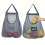 Wall Hanging Mesh Bag Reusable Mesh Produce Bags Hanging Kitchen Pantry Storage Organizer For Vegetable Fruit Grocery