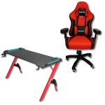 Spider Red Gaming Chair & Z-shaped Gaming Desk - The Redline Gaming Bundle