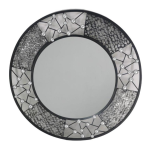 Round Black And Silver Metal Mirror SGN2686