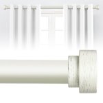 White Curtain Rods For Windows 48 To 84 Inch 4-7FT 1" Diameter Heavy Duty Curtain Rods Adjustable Curtains Rod Modern Decorative