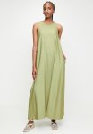 Edit Halter Trapeze Maxi Dress With Pocket-olive