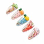 10 Pcs Glitter Hair Clips For Girls Animal Fruit Flower Sparkle Hairpins