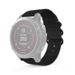 For Garmin Fenix 5 22MM Three-ring Nylon Watch Band Black