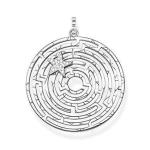 Cz Labyrinth Silver Star Pendant