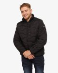 Soviet Mens Quilted Puffer Jacket In Black - Black 2XL