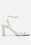 Rorii Ankle Strap Block Heel - White