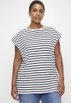 Edit Button Detail Back Tee Plus - Navy white