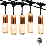 Stellar Lighting 10M 20 LED Festoon Antique Gold Drop String Lights Outdoor