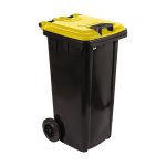 240L Recycling Wheelie Bin Black With Coloured Lid Pack Of 5