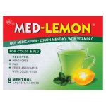 Med-lemon Hot Medication Lemon Menthol With Vitamin C 8 Sachets
