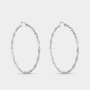Sterling Silver Candy Twist Hoop Earrings