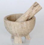 Beige Marble Mortar & Pestle 10X13CM
