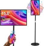 Aystekmann 15.6" Digital Signage Display 10000 Mah Capacitive Touch Screen Advertising Display With Wireless Screen Mirroring Al