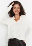 Polo Collar Sweater - Ecru