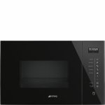 Smeg 60CM Linea Built-in Microwave With Grill Black FMI125N