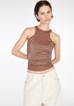 Ribbed Vest Top - Brown