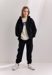 Oversized Zip-through Hoodie - Black