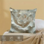 1PC 3D Floral Embossed Single-sided Printed Throw Pillow Cover Contemporary Style Peach Skin Velvet Cushion Case 45X45CM 17.7X17