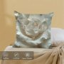 1pc 3D Floral Embossed Single-Sided Printed Throw Pillow Cover Contemporary Style Peach Skin Velvet Cushion Case 45x45cm (17.7x17.7inches) Sofa Decorative Breathable & Machine Washable
