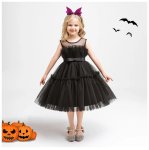 Black Princess Ruffle Dress With Big Bow