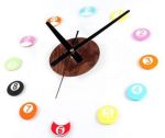 Diy Modern Wall Clock Pool Ball Surface 3D Sticker Decor For Room Or Home