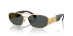 Versace Unisex Grey Lens Sunglasses In Gold - Gold